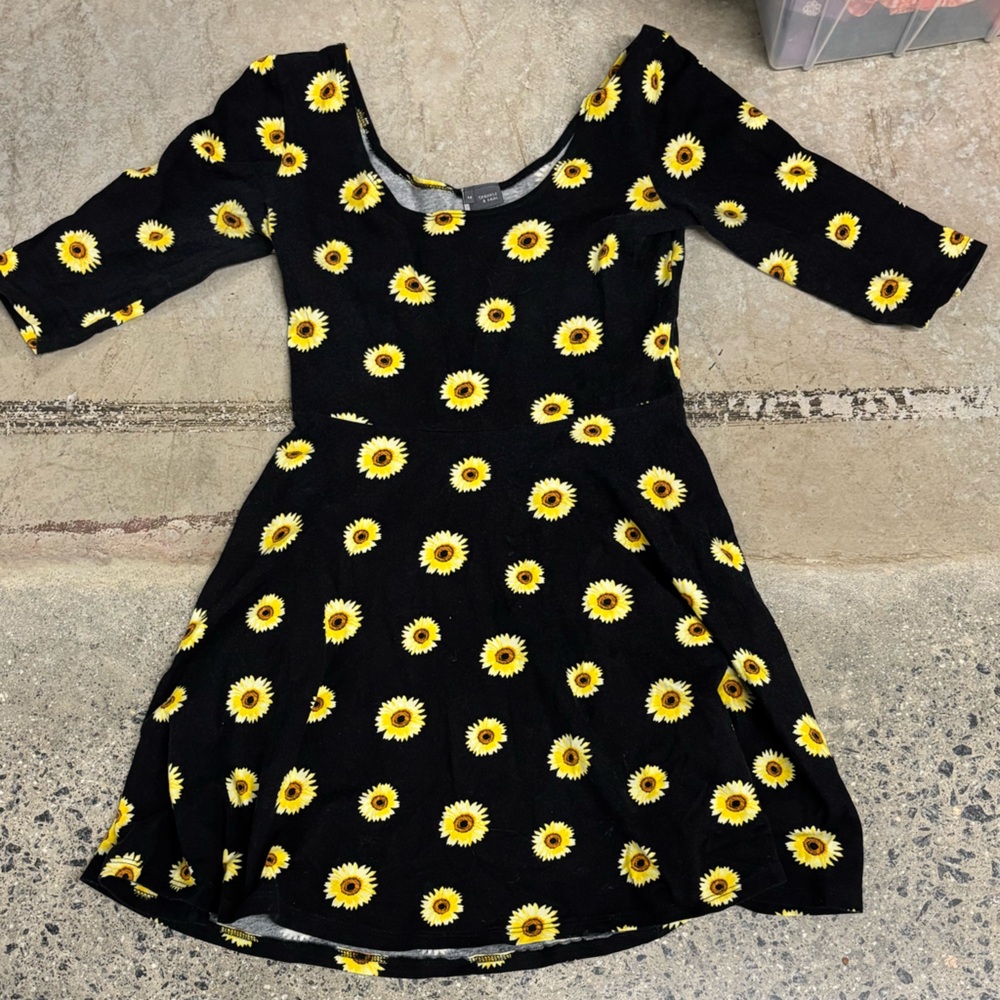 Sparkle and Fade Sunflower Mini Dress